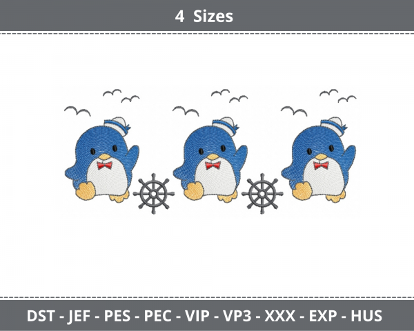 Little Penguin Machine Embroidery Designs-4 Sizes-instant download