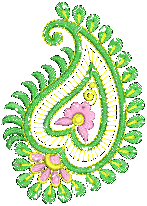 leaf creative embroidery design