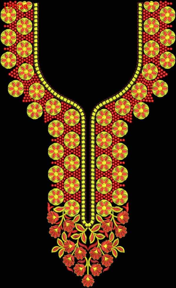 fantastic neck embroidery design