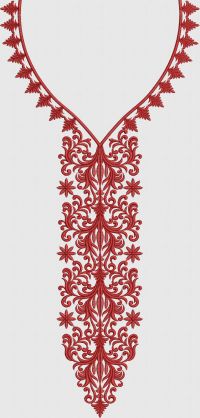 Splitted neck embroidery design