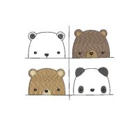 panda baby Applique Embroidery design  