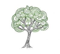 Delicate Tree  Creative Figure Embroidery Design 