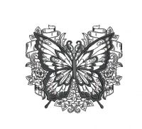 butterfly  Creative Figure Embroidery Design 