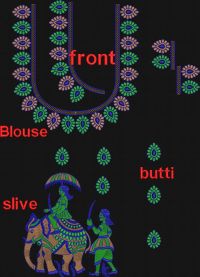rich hand elefhant ride blouse embroidary design