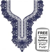 splitted neck embroidery design