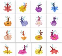 16 Flower and Fairy Embroidery Pack