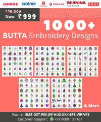 1000 Butta Unique Embroidery Designs Bundle, Instant Download,EMB,DST,JEF,PES formats