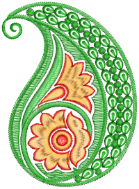 mango style leaf embroidery design