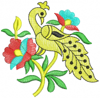 creative peacock  figure embroidery  design
