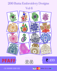 Vol-6, 200 Embroidery Butta Designs for Pfaff Machine, Instant Download