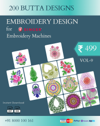 Vol-9, 200 Embroidery Butta Designs for Singer Machine, Instant Download