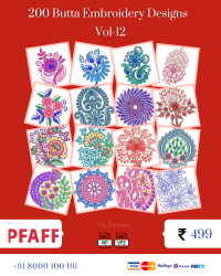 Vol-12, 200 Embroidery Butta Designs for Pfaff Machine, Instant Download