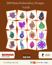 Vol-16, 200 Embroidery Butta Designs for Bernina Machine, Instant Download
