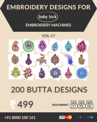 Vol-17, 200 Embroidery Butta Designs for Babylock Machine, Instant Download