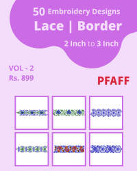 50 Border Designs Pack for Pfaff Machine