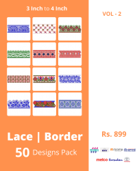 50 Border Designs Pack for Multi Needle Single Head Machine