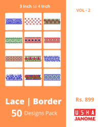 50 Border Designs Pack for Usha-janome Machine