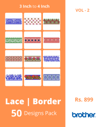 50 Border Designs Pack for Brother Machine
