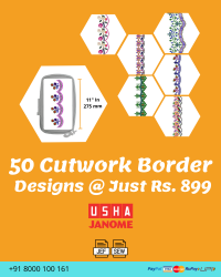 Cut Work Lace & Border Embroidery Designs Pack for Usha-janome Machine