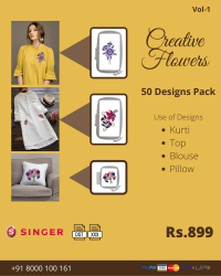 Creative Flowers Embroidery Designs Pack for Singer Machine