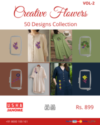 Creative Flowers Embroidery Designs Pack for Usha-janome Machine