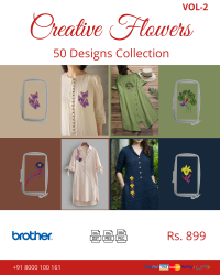 Creative Flowers Embroidery Designs Pack for Brother Machine