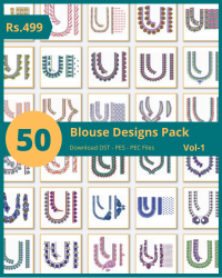 Vol-1, 50 Embroidery Blouse Designs for Brother Machine, Instant Download