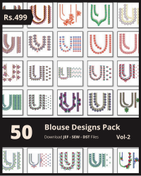 Vol-2, 50 Embroidery Blouse Designs for Usha Janome Machine, Instant Download