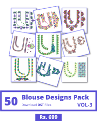 Vol-3, 50 Embroidery Blouse Designs for  Babylock Machine, Instant Download