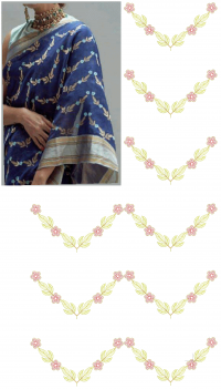 Chain Stitch Saree Embroidery design