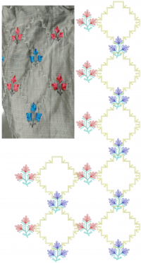 Chain Stitch Saree Embroidery design