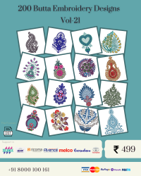 Vol-21, 200 Embroidery Butta Designs for Multi Needle Machines, Instant Download