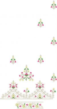 PALLU SKIRT AND LACE SAREE EMBROIDERY DESIGN