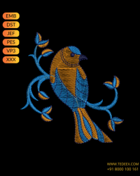 Creative Bird Figure Embroidery Design 