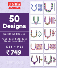 50 Blouse Designs pack for Usha-Janome Embroidery Machine