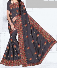 Pallu Skirt Lace Saree Embroidery Design