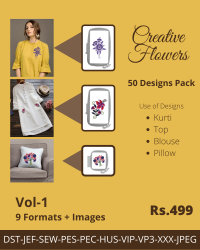 Creative Flower Embroidery Design VOL-1