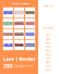 Lace & Border Embroidery Design VOL-5
