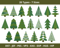 Christmas Pine Trees Embroidery Design 