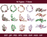 Christmas Garlands Embroidery Design 