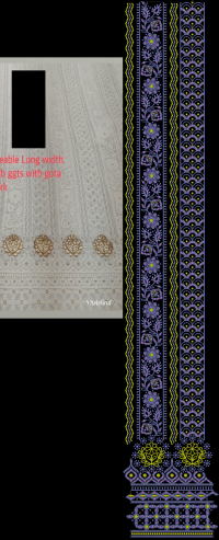 Sequince  Daman Embroidery Design
