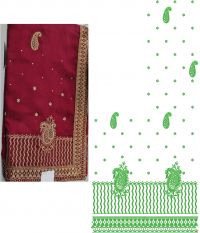 single jaree C-PALLU saree Embroidery Design