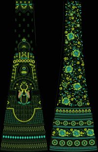 bridal langha choli embroidery design