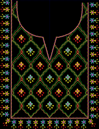 Fantastic V neck satin  Embroidery design Wilcome softwear e2 version