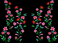 Beautiful leaf flower neck   Embroidery design Wilcome softwear e2 version 