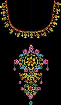 Beautiful Bot  neck  Embroidery design Wilcome softwear e2 version 