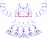 Baby Anarkali Embroidery Design