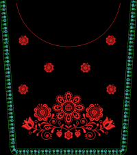 Beautiful leaf neck  Embroidery design Wilcome softwear e2 version 