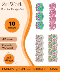Cutwork Border-2 Size-10 Designs Set-Machine Embroidery Designs