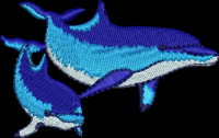 Fantastic dolphin buta  Embroidery design Wilcome softwear e2 version
